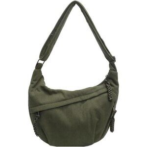Womens Hobo Bag Crescent Shoulder Crossbody Nylon Canvas Slouchy Corduroy Purse